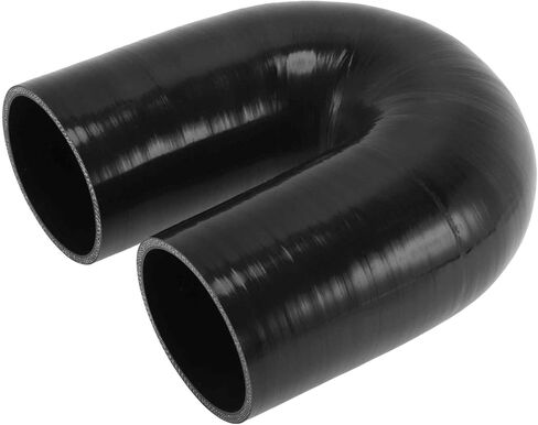 ACROPIX 76mm / 3'' Inch ID 180 Degree U Bend Shape Silicone Elbow Coupler Hose Black Car Coolant Tube Universal 4-Ply Reinforced Rubber Tubing Intake Boots in Kuwait