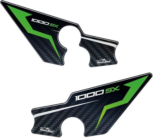 ملصقات ثلاثية الأبعاد للدراجة النارية من الراتنج متوافقة مع Kawasaki Ninja 1000 SX 2021-2025. وسادة كعب لحماية الدراجة من الصدمات والخدوش. زوج من الملصقات ثلاثية الأبعاد من الراتنج لأداة Moto in Kuwait