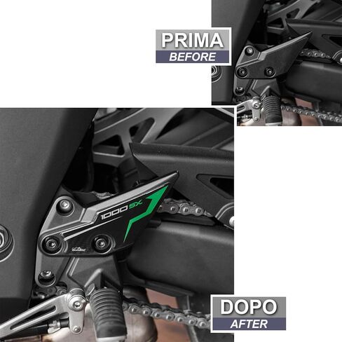 ملصقات ثلاثية الأبعاد للدراجة النارية من الراتنج متوافقة مع Kawasaki Ninja 1000 SX 2021-2025. وسادة كعب لحماية الدراجة من الصدمات والخدوش. زوج من الملصقات ثلاثية الأبعاد من الراتنج لأداة Moto in Kuwait