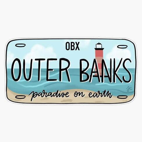 Magnet THE ORIGINAL OBX license plate bright Magnetic Reusable Vinyl Sticker Decal 5" in Saudi Arabia