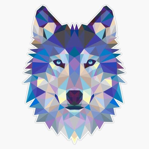 Magnet Geometric Wolf Vinyl Waterproof Magnetic Sticker Vinyl Waterproof Magnet Decal Car 5" in Kuwait