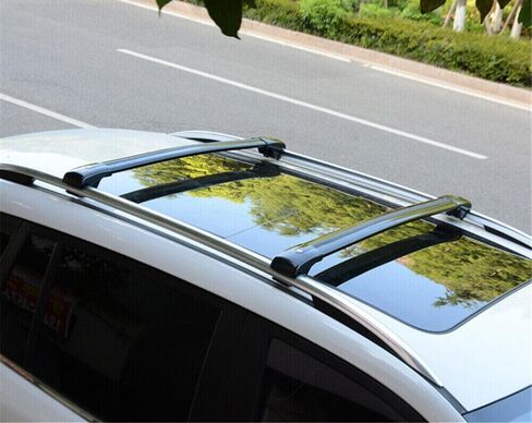 2PCS Crossbar Roof Rail Rack Lockable Fits for 2022 2023 2024 2025 Land Cruiser（LC300） Luggage Carrier Cross Bars Aluminum (Black) in Saudi Arabia