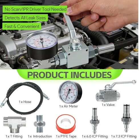 High Pressure Oil System IPR Air Test Tool Special Kit Compatible with Ford 6.0L-7.3L Powerstroke Engine, Rated Pressure 5300PSI Durable IPR Air Testing Tool for Powerstroke High Pressure Oil System in Saudi Arabia