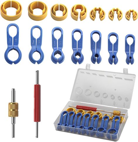 16PCS AC Fuel Line Disconnect Tool Set,Fuel Line Removal Tool,1/4 5/16 3/8 1/2 5/8 3/4 7/8 Inch,Quick Disconnect Tool Kit for AC FuelLine and Transmission Oil Cooler,Compatible with Ford GM Chrysler in Saudi Arabia