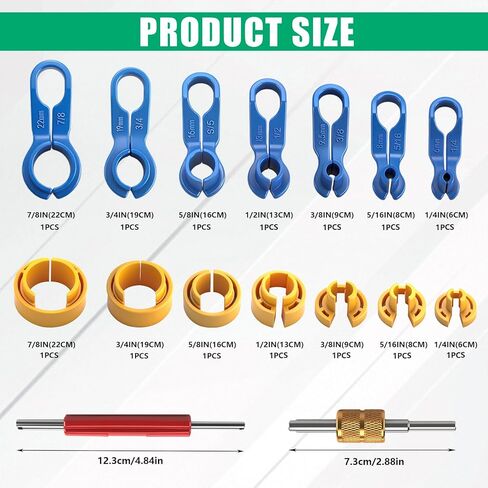 16PCS AC Fuel Line Disconnect Tool Set,Fuel Line Removal Tool,1/4 5/16 3/8 1/2 5/8 3/4 7/8 Inch,Quick Disconnect Tool Kit for AC FuelLine and Transmission Oil Cooler,Compatible with Ford GM Chrysler in Saudi Arabia