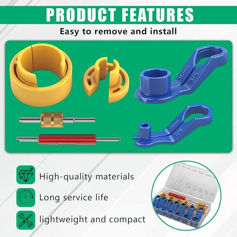 16PCS AC Fuel Line Disconnect Tool Set,Fuel Line Removal Tool,1/4 5/16 3/8 1/2 5/8 3/4 7/8 Inch,Quick Disconnect Tool Kit for AC FuelLine and Transmission Oil Cooler,Compatible with Ford GM Chrysler in Saudi Arabia