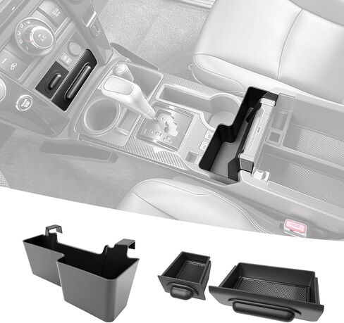 Center Console Organizer for 2010-2024 Toyota 4Runner Upgraded Hanging Armrest Box Extra Storage Space Tray for 4 Runner Interior Accessories(Fit 10-24/Hanging Organizer) in Saudi Arabia
