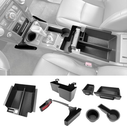 Center Console Organizer for 2010-2024 Toyota 4Runner Upgraded Hanging Armrest Box Extra Storage Space Tray for 4 Runner Interior Accessories(Fit 10-24/Hanging Organizer) in Saudi Arabia