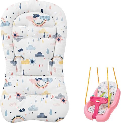 Swing Cushion, Compatible with Little Tikes Seat Pad, Outdoor Insert Pad Detachable and Washable, Double-Sided Fabric for All Seasons, Soft and Comfortable, Easy to Clean, Great for Little Ones in Saudi Arabia