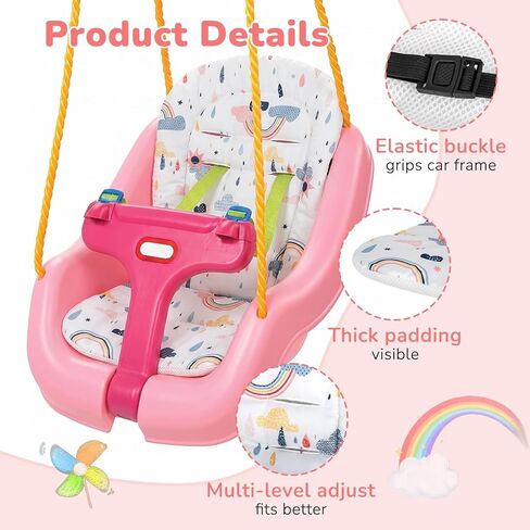 Swing Cushion, Compatible with Little Tikes Seat Pad, Outdoor Insert Pad Detachable and Washable, Double-Sided Fabric for All Seasons, Soft and Comfortable, Easy to Clean, Great for Little Ones in Saudi Arabia