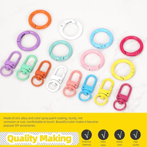 415Pcs Colored Keyring Making Set Include Lobster Claw Clasps, Swivel Eye Hook, 4X8mm/5x10mm Screw Eye Pin, 25mm/50mm Chain Extender, Jump Ring for DIY Keychain Handbag Bag Purse Charms in Saudi Arabia