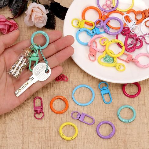 415Pcs Colored Keyring Making Set Include Lobster Claw Clasps, Swivel Eye Hook, 4X8mm/5x10mm Screw Eye Pin, 25mm/50mm Chain Extender, Jump Ring for DIY Keychain Handbag Bag Purse Charms in Saudi Arabia