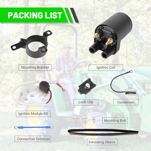 مجموعة ملف الإشعال LEAPTREND 166-0820 مع وحدة تحكم مناسبة لجرار John Deere 316 317 318 420، Onan P218G P220G P224G BF B43 B48 NHC CCK، استبدال 166-0785 166-0767 541-0522، 12 فولت in Kuwait