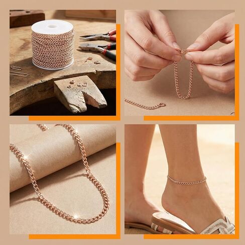 Chains for Jewelry Making, Black Metal Cable Link Chain Spool for DIY Necklaces Bracelets and Bag Straps, Cut-to-Length Craft Chain, 1 Piece in Saudi Arabia