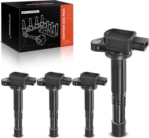 حزمة ملف إشعال ممتازة متوافقة مع مركبات Acura وHonda - CSX 2006-2011 2.0L، RSX 2002-2006 2.0L، Accord 2003-2007 2.4L، Civic 2002-2011 2.0L، CR-V 2002-2009 2.4L، Element 2003-2011 2.4 لتر in Kuwait