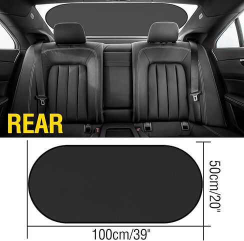 Car Rear Window Sunshade with Suction Cup 39"x20" UV Rays Protection for Baby Back Window Sun Shade for Car Windshield Universal Sunlight Shield Blocker for Rear Facing Seats Car Accessories (Rear) in Kuwait