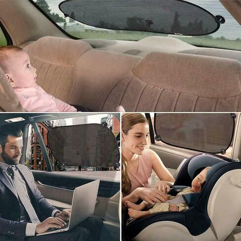 Car Rear Window Sunshade with Suction Cup 39"x20" UV Rays Protection for Baby Back Window Sun Shade for Car Windshield Universal Sunlight Shield Blocker for Rear Facing Seats Car Accessories (Rear) in Kuwait