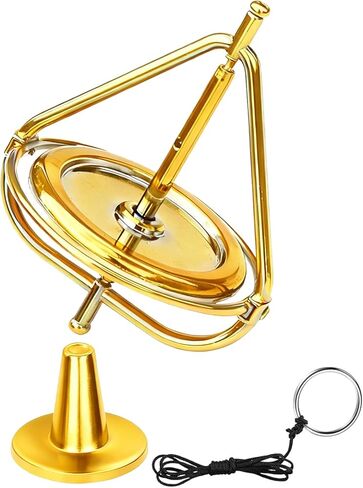 Gyroscope, Long-Lasting Spin,Anti-Gravity Spinner Toys,Physics Toys,Precision Gyroscope,Metal Anti-Gravity Spinning Top Balance Toy,Educational Gift, Premium Fidget Toy. (Champagne Gold, Medium Size) in Saudi Arabia