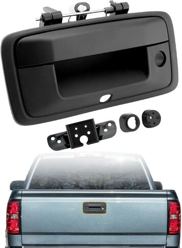 مجموعة مقبض البوابة المعدنية، متوافقة مع 2014-2015 Chevy Silverado & GMC Sierra 1500 2500 3500 HD، قفل مزلاج الباب الخلفي الخارجي مع فتحة المفتاح وفتحة الكاميرا، OE# 23448681، 23128692 in Kuwait