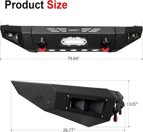 Front Bumper Compatible with 2019-2022 RAM 1500 Rebels & 2019-2024 RAM 1500 (Exclude Classics) w/4×24W Aluminum Lights & D-Ring & Winch Plate,Textured Steel in Saudi Arabia