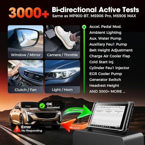 Autel MaxiCheck MX900 Bidirectional Scanner, 2026 OBD2 Scan Tool Up of MaxiCOM MK808S MX808S MK808BT Pro, US Ver. of MK900BT w/ 3000+ Active Test, 40+ Service, CAN-FD&DOIP, All-Sys Diagnose, FCA 11 OS in Kuwait