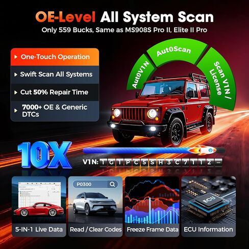 Autel MaxiCheck MX900 Bidirectional Scanner, 2026 OBD2 Scan Tool Up of MaxiCOM MK808S MX808S MK808BT Pro, US Ver. of MK900BT w/ 3000+ Active Test, 40+ Service, CAN-FD&DOIP, All-Sys Diagnose, FCA 11 OS in Kuwait