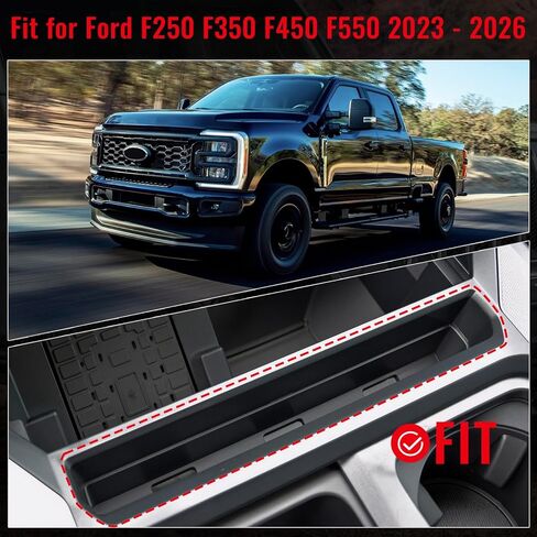 Center Console Phone Holder fit for Ford F250 F350 F450 F550 2023 2024 2025 2026,Phone Stand Insert Tray with USB Hole&Holder,Silicone Anti-Tipping Phone Stand w/ 2 Movable USB Plug Holders in Saudi Arabia
