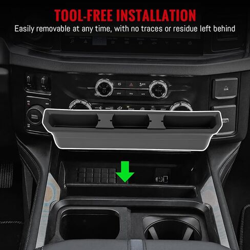 Center Console Phone Holder fit for Ford F250 F350 F450 F550 2023 2024 2025 2026,Phone Stand Insert Tray with USB Hole&Holder,Silicone Anti-Tipping Phone Stand w/ 2 Movable USB Plug Holders in Saudi Arabia