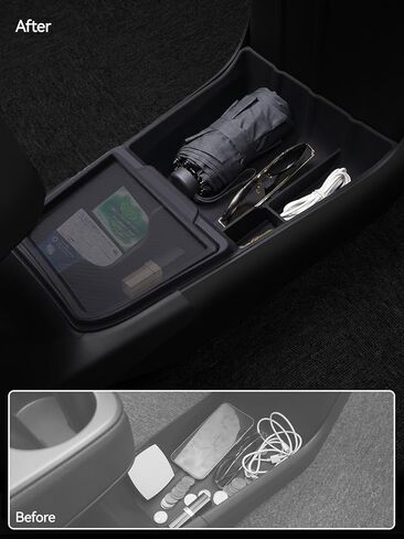 Floor Console Organizer for Tesla Model Y Standard 2025 2026, Multifunctional Aisle Storage Box for Accessories Silicone in Saudi Arabia