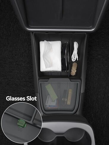 Floor Console Organizer for Tesla Model Y Standard 2025 2026, Multifunctional Aisle Storage Box for Accessories Silicone in Saudi Arabia