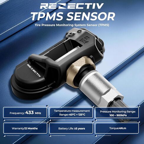 مستشعرات TPMS، مستشعرات مراقبة ضغط الإطارات 433 ميجا هرتز لمرسيدس بنز B250 C230 C250 C280 C300 C350 C63 AMG CL550 CL600 CL63 AMG CL65 AMG، استبدل 05154876AA، 05154876AC، A0009050030 مجموعة من 4 in Kuwait