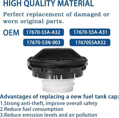 غطاء غاز 17670-S5A-A32 مناسب لسيارة Honda - 2001-2005 Civic، 2002-2004 Honda CRV، 2003-2005 Element، 2001-2005 S2000، 2001-2006 Insight. يستبدل # 17670-S3N-003، 17670-S5A-A32 in Kuwait