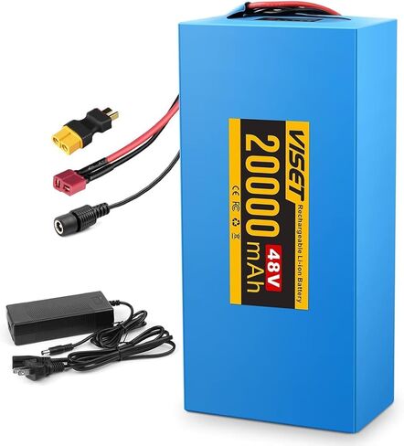 VISET 48V/36V/ Ebike Battery 10AH/20AH/Electric Bike Battery with BMS, Power Indicator Light,XT60 Connector,Compatible with E-Bikes, Scooters, ATVs, Motorcycles and100-1000W Motors(48V10AH) in Saudi Arabia