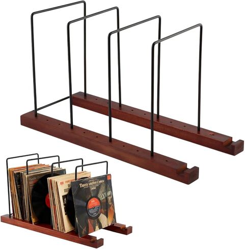 Record Storage Holder, 4-Tier Vinyl Record Storage, Stacks up to 50-75 Albums, Sturdy LP Holder Stand Organizes All Your Favorite Classic, Book, Magazine, File in Saudi Arabia
