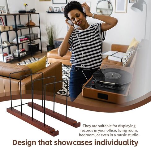 Record Storage Holder, 4-Tier Vinyl Record Storage, Stacks up to 50-75 Albums, Sturdy LP Holder Stand Organizes All Your Favorite Classic, Book, Magazine, File in Saudi Arabia