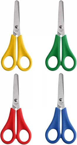 4 Sets of Children's Safety Scissors,Round Headed Plastic Scissors,Kindergarten Baby Handmade Scissors,Small Class art Enlightenment Training,Scissors in Saudi Arabia