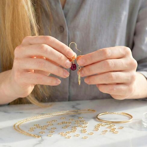 140 Pcs 18k Gold Plated Jump Rings for Jewelry Making, 4/5/6/7mm Open Jump Rings, Jewelry Finding Supplies for Earrings Necklaces Key Chains Pendants Bracelets DIY in Saudi Arabia