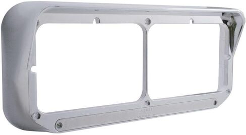 United Pacific 32349 Headlight Bezel، 14 LED، مستطيل، مزدوج، مع قناع، عدسات LED/كروم كهرمانية in Kuwait