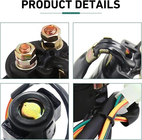 Starter Solenoid Relay, Motorcycle 12V Motor Relay with Wiring Harness Plug, Motorbike GY6 Engines Power Modified Replacement Accessories, for Motorcycles, Dirt Bikes, Karts, Scooters (Black) in Saudi Arabia