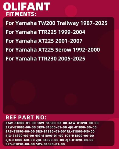 كاتب لياماها TTR225 1999-2004/TTR230 2005-2025/XT225 1992-2007/TW200 Trailway 1987-2025 4JG-81890-00-00 3RW-81800-00-00 in Kuwait