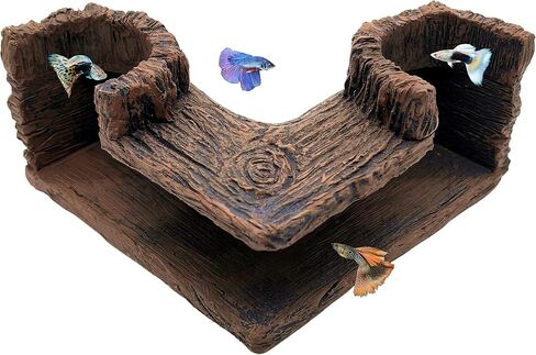 M2cbridge Aquarium Cave Betta Tunnel Driftwood Corners Shrimp House Hideout for Cichlid Breeding(Tree Trunk) in Saudi Arabia