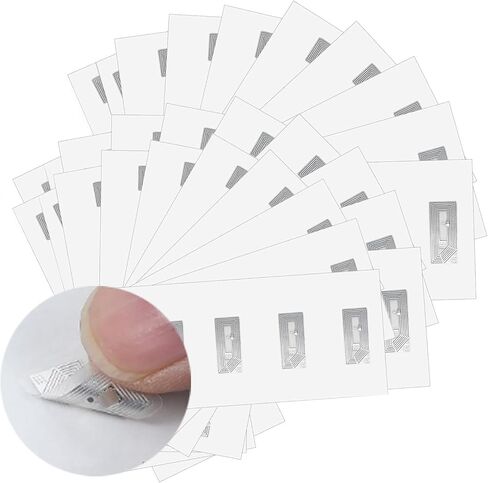 30 Pcs NFC Tags Sticker 0.83"×0.43" Programmable Rewritable Ntag213 NFC RFID Stickers Labels 137 Bytes Memory Adhesive Compatible with All NFC-Enabled in Saudi Arabia