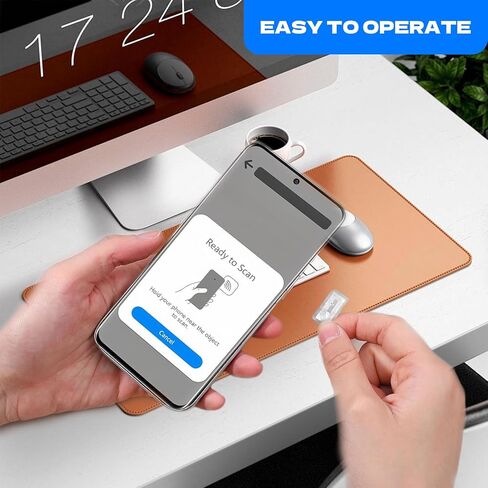 30 Pcs NFC Tags Sticker 0.83"×0.43" Programmable Rewritable Ntag213 NFC RFID Stickers Labels 137 Bytes Memory Adhesive Compatible with All NFC-Enabled in Saudi Arabia