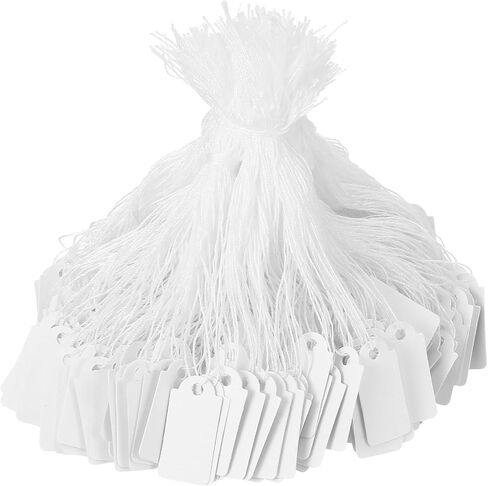 Amabro 700 Pcs Pre-Strung Price Tags with String, Writable Blank Paper Gift Small Mini Label Tags for Pricing Jewelry Yard Clothes Garage Merchandise Marking Wrapping(1.02 * 0.5 inch) in Kuwait