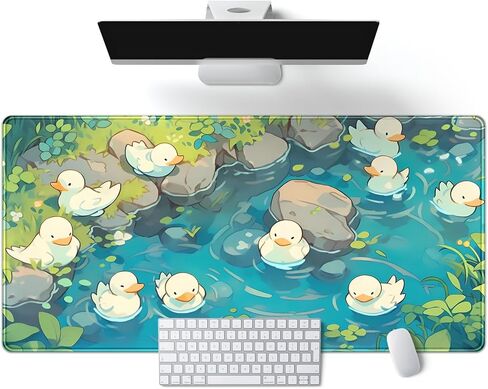 وسادة مكتب زنبق بركة مكتب حصيرة لطيف أخضر كبير لوحة الماوس Kawaii لوحة ماوس الألعاب XXL 31.5 بوصة × 15.7 بوصة جمالية نباتية ممتدة لوحة مفاتيح كبيرة ماوس حصيرة هدية لديكور المكتب in Kuwait