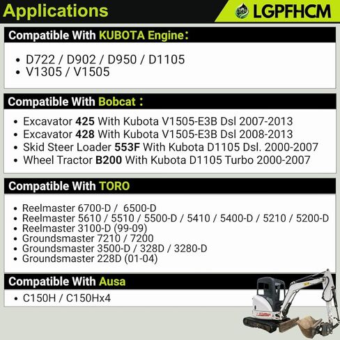 12V 1.4KW 9T 16611-63013 كاتب متوافق مع Bobcat Excavator 428 425 Skid Steer 553F عجلة جرار B200 لمحرك Kubota D722 D902 D950 D1105 V1305 V1505 لشاحنة رفع Ausa لجزازات تورو in Kuwait