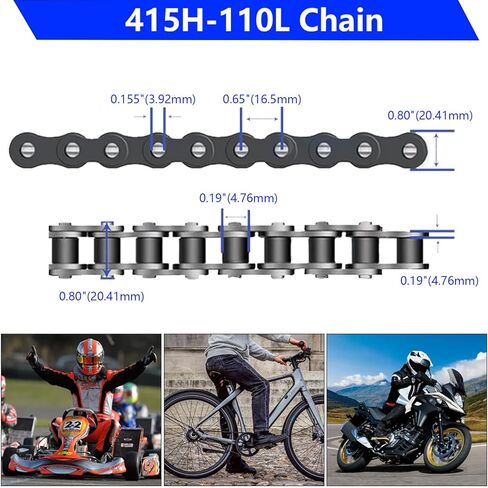 سلسلة دراجات 415H-110L مع 10 قطعة وصلات رئيسية تناسب 80cc 49cc 60cc 66cc محرك ثنائي الأشواط دراجة بمحرك دراجة in Kuwait