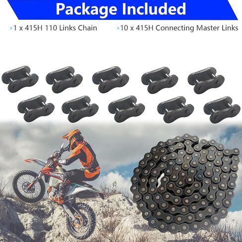 سلسلة دراجات 415H-110L مع 10 قطعة وصلات رئيسية تناسب 80cc 49cc 60cc 66cc محرك ثنائي الأشواط دراجة بمحرك دراجة in Kuwait