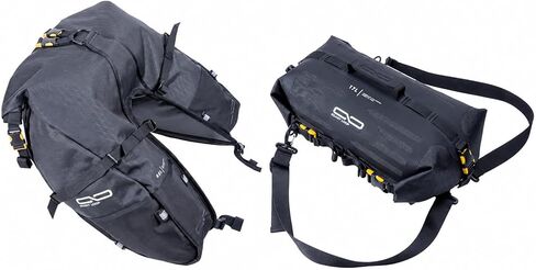 Giant Loop Coyote Saddlebag (39L) & Rogue Dry Bag (17L) Bundle, Water-Resistant Motorcycle Storage, Fits Any Motorcycle Make & Model (Black) in Saudi Arabia