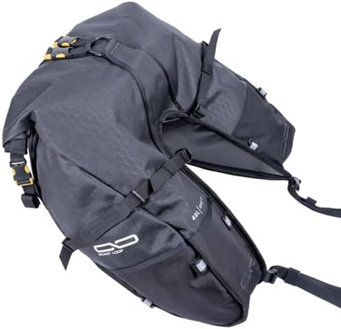 Giant Loop Coyote Saddlebag (39L) & Rogue Dry Bag (17L) Bundle, Water-Resistant Motorcycle Storage, Fits Any Motorcycle Make & Model (Black) in Saudi Arabia